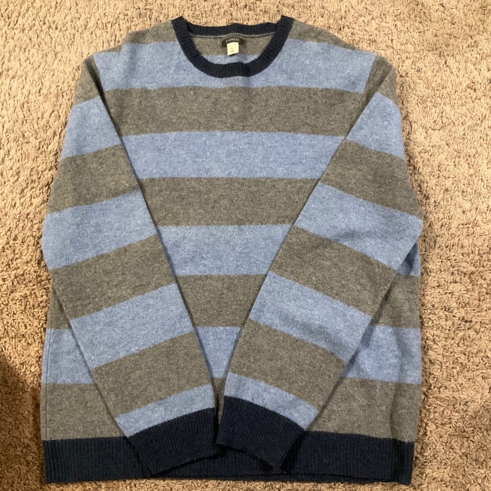 Express Men’s 100% Lambs Wool Striped Sweater